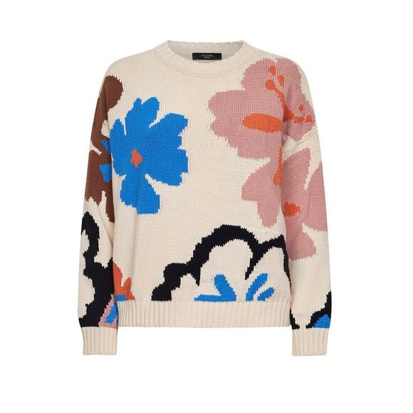 MAX MARA WEEKEND Sweaters - Max Mara Weekend Women Multicolor Intarsia Knit Wkdcelebre Sweater